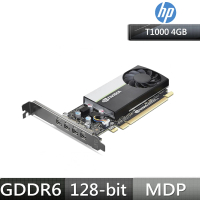 【HP 惠普】NVIDIA T1000 4GB GDDR6 工作站繪圖卡(20X22AA)