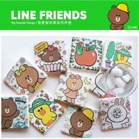 LINE Friends 休閒系列 珪藻土吸水杯墊(2入組) 熊大 兔兔 莎莉 愛德華