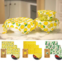 3Pcs/Set Cotton Beeswax Wrap Cloth Reusable Natural Food Grade Preservative Cloth Eco Food Fresh Bag Cover Kitchen Storage Paper