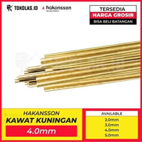 4 Batang Kawat Las Kuningan Hakansson 2.0 3.0 4.0 5.0 mm Batangan Copper 1 Meter Germany Jerman 4.0 