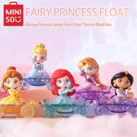 MINISO Blind Box Disney Princess Series Gem Float Snow White Cinderella Belle Aurora Ariel Jasmine Rapunzel Girls Birthday Gift