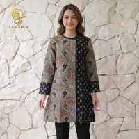 LANGITJUA BATIK SOLO | TUNIK GANTARI 02 JUMBO | ATASAN TUNIK BATIK BAJU KERJA Size XXXL Untari 1
