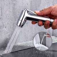 Toilet Bidet Spray Gun Double Water Way Sprayer Handheld Bathroom Shower ABS Portable Bidet Faucets Travel Bidet Attachment