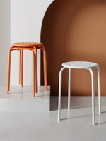 圓凳子家用加厚小椅子塑料圓凳簡約高板凳疊放北歐餐桌高凳可摞疊