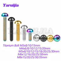 Yaruijia Titanium Bolt M3/M4/M5/M6/M8x6/8/10/12/15/16/18/20/25/30/35mm Half Round Head Allen Head Screws for Road Bike Parts