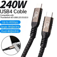240W Charger for Thunderbolt 4 Cable 8K USB 4 Cable Full Feature Type C 40Gbps Dual 8K Video Cord For Thunderbolt 4 Cable