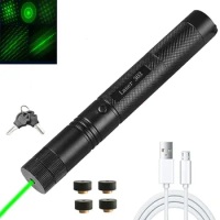 Tactical Laser Pointer High Power USB Rechargeable Pen Laser Flashlight Green/Red/ 303 Sight Pointer Adjustable Focus
