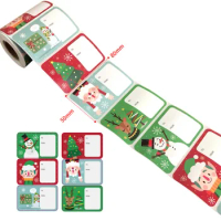 50pcs Celebrate Christmas Thank You Sticker Adhesive Label Seal Paper "To From" Gift Name Tags Xmas Decoration Stationery Supply