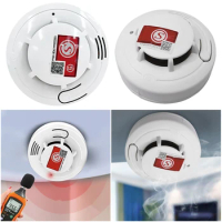 1-2Pcs High Sensitive Stable Independent Alarm Smoke Detector Home Security Wireless Alarm Smoke Detector Sensor Fire Equipment