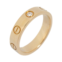 【二手名牌BRAND OFF】Cartier 卡地亞 18K 玫瑰金 LOVE 1P鑽石 戒指 47