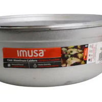 Imusa 3.7Qt Traditional Natural Aluminum Colombian Caldero or Dutch Oven with Lid