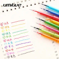 Umitive 12 Colors 0.5mm Candy Gel Pen With Diamond Head Gel Refill Water Pen For School Office Writing Supplies Stationery