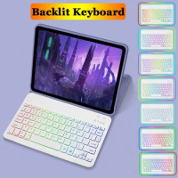 Backlit Keyboard Case for Huawei Matepad SE 10.4 SE 10.1 T10S T10S 10.4 11 Pro 10.8 Rainbow Gradient Backlit Bluetooth Cover