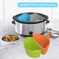 Easy to Clean 2Pcs Portable Food Grade Slow Cooker Mat Waterproof Slow Cooker Liner Dishwasher Safe Kitchen Gadget