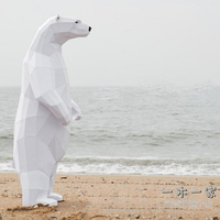 折紙模型 2米高北極熊紙模大型等比臥室客廳裝飾動物海洋落地擺件手工紙藝