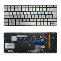 French New For HP Spectre 13-3000 13t-3000 13-3001el Silver Backlit Keyboard