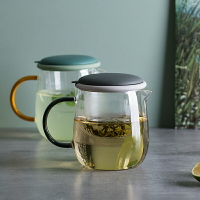 家用過濾茶杯茶壺泡茶杯 辦公室花茶杯透明玻璃水杯泡茶壺玻璃杯