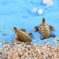 A Happy  Mini Turtle Model Resin Ornaments Fine Workmanship Layout Prop Aquarium Fish Tank Landscape
