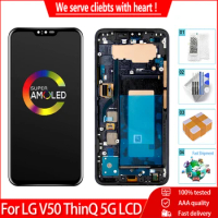 6.4" For LG V50 ThinQ 5G LCD Display With Touch Screen With Frame Digitizer Assembly Replacement For LG V40 LCD