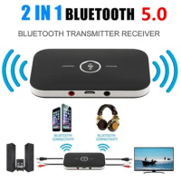 B6 Bluetooth 5.0 Audio Transmitter Receiver Wireless Adapter USB Dongle 3.5mm AUX RCA for TV PC Headphones Home Stereo Car Audio