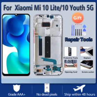 Super AMOLED For Xiaomi Mi 10 Lite 5G LCD 10 Touches Screen Replacement For Xiaomi Mi 10 Youth 5G LCD Touches Screen