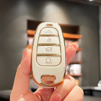 4 Button TPU Car Remote Key Case Cover Shell For Hyundai Santa Fe Tucson 2022 NEXO NX4 Atos Prime Solaris 2021 Car Accessories