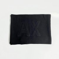 美國百分百【全新真品】Armani Exchange 圍巾 披肩 冬季 針織 AX 大LOGO 素面圍巾 黑色 G203