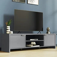 TV Stand Cabinet with Storage Space and Cable Management,TV Table Unit for TVs up to 65 Inches, Wooden, 16'' H x 15'' D x 57'' L