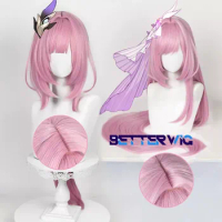 Elysia Honkai Impact 3 Cosplay Wig Elysia Cosplay Wig Long Pink Heat Resistant Hair Halloween Woman Cute Wigs + Wig Cap