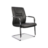 Bow Shaped Leather Office Chair, Comfortable and Long-lasting Backrest, Boss's Chair, Office Staff Negotiation Meeting Chair