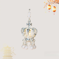 Luminous DIY Palace Lantern Round Fan Pendant Creative Fridge Magnet Lantern Accessory Ancient Style