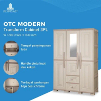 NEW PRODUK OTC 3P MODERN - LEMARI PAKAIAN 3 PINTU CERMIN + LACI OLYMPLAST OTC ST2-3PL MODERN / LEMAR