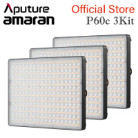 Aputure Amaran P60c 3 Light Kit LED Panel Photography Light RGB Full-Color 2500K-7500K Professional Short Video Outside Shooting