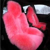 Car Cover Winter Plush Fur Car Seat Protector Auto seat covers Car Seat Covers Fits Most Car, Truck, SUV, or Van (Pink)