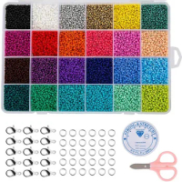 24 grids Czech Glass Seed Beads Kit Jewelry Beads Set Letter Beads Loose Spacer Beads For Bracelet Necklace Jewelry Making DIY