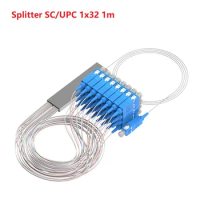FTTH 1 X 32 SC/UPC Fiber Opitc Splitter SC/UPC Fiber Optical PLC Splitter 0.9mm SC/UPC Mini steel tube type 1x32 Connec