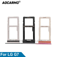 Aocarmo For LG G7 G710 Black Blue Grey Red Sim Card SIM Tray Slot Holder Replacement Parts