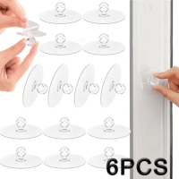 2/4/6Pcs Transparent Drawer Handle Crystal Self Adhered Waterproof Knob Punch-free Cabinet Wardrobe Handles Hook Door Wall Decor