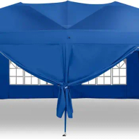 Pop-up Gazebo Instant Portable Canopy Tent 10'x20' with6 Removable Sidewalls Windows Stakes Ropes Carrying Bag for Patio/Outdoor