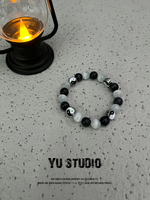 貓眼石手鍊 手串 手環 YUSTUDIO中國風國潮鈦鋼太極貓眼石手鍊情侶潮時尚小眾高級感手串【MJ26346】