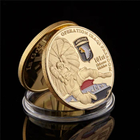 American 101St Airborne Division Air Force Gold Plated Coin Operation Iraqi Freedom Souvenir US Coin