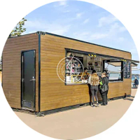 Fast Food Container House Factory Customized Assembly Prefab Mobile Coffee Shop Container Bar 20ft 40ft Prefabricated House