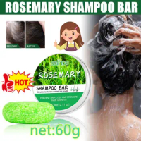 60g Rosemary Hair Regrowth Shampoo Bar Deep Cleansing Hair &amp; Scalp Anti Hair Loss Shampoo Soap For Treated Dry Damaged Hair