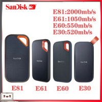 SanDisk Portable External SSD 480G 800MB/s External Hard Drive USB 3.1 Type-C 500G 1T 2T 4TB Solid State Disk For Laptop Desktop