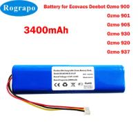 New 14.8V 2800mAh/3400mAh Li-ion Battery Pack For Ecovacs Deebot Ozmo 900 Deebot Ozmo 901 905 Deebot Ozmo 930 920 937