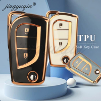 jingyuqin 2BTN TPU Car Remote Key Cover Case For Toyota Camry RAV4 Forturner Hilux Auris Corolla Avensis Verso Yaris Aygo Scion