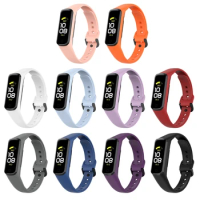 for -Galaxy Fit2 R220 Durable Sweatproof Wristband Adjustable Sports TPU Silicone SmartWatch Strap
