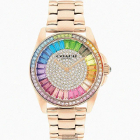 【COACH】COACH手錶型號CH00191(彩虹錶面玫瑰金錶殼玫瑰金色精鋼錶帶款)