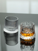 歐式威士忌酒杯水晶杯ins風北歐洋酒杯玻璃創意個性旋轉不倒杯子