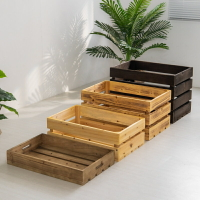 實木箱超市陳列木框展示水果儲物收納筐復古木盒木質收納箱儲物箱